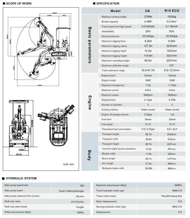 R10-6 ECO - 2 års garanti - Kubota motor
