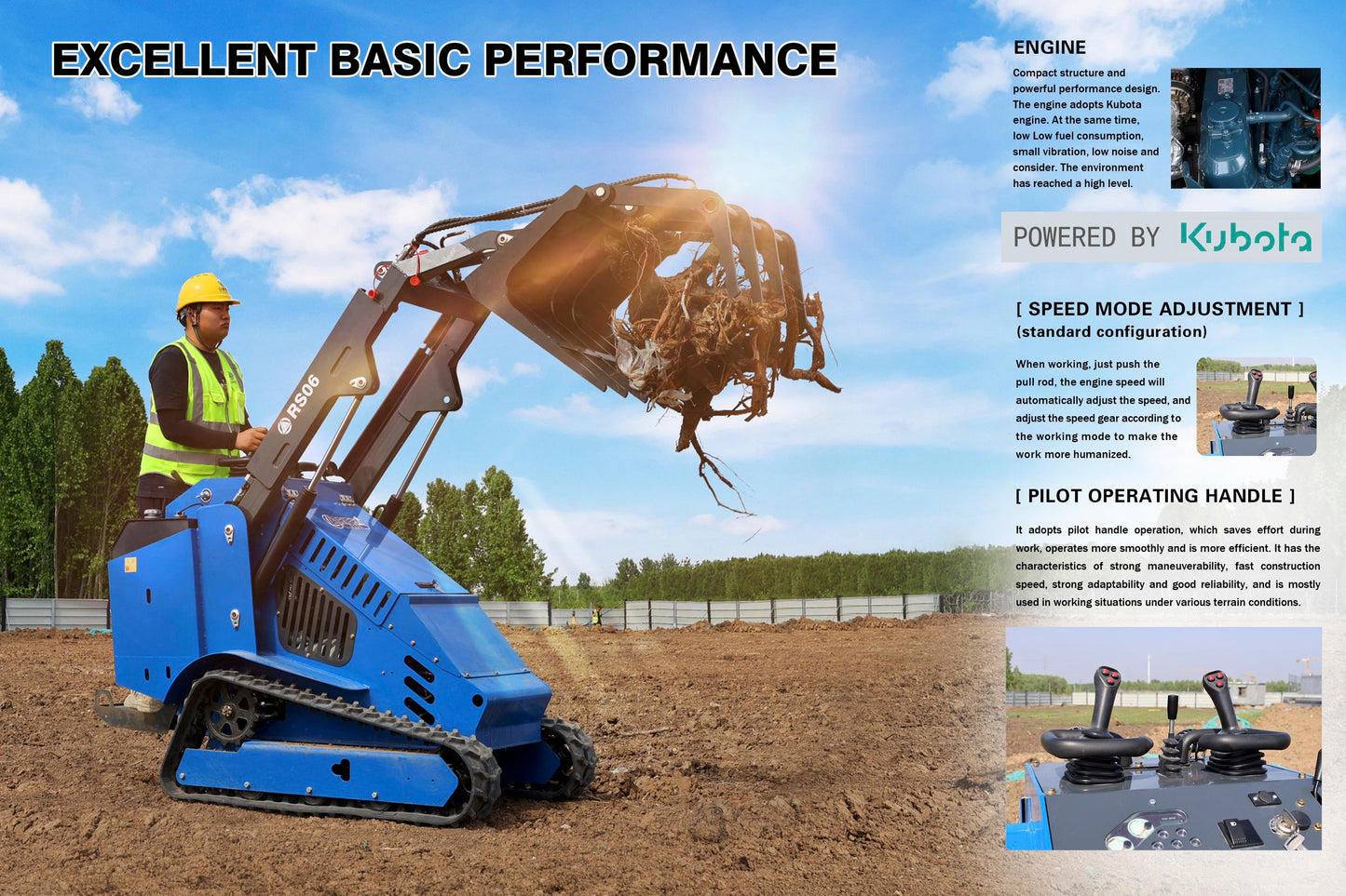 Minilæser RS06 Kubota motor