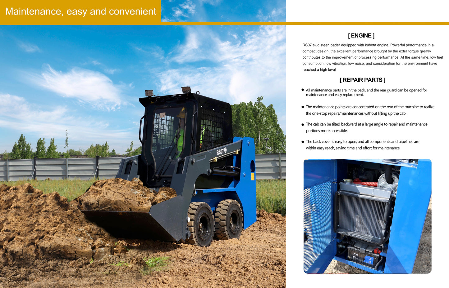 Minilæser RS07 Kubota motor