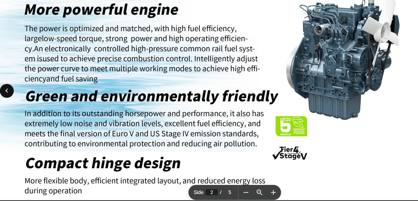 Minilæsser RL06 - Kubota motor