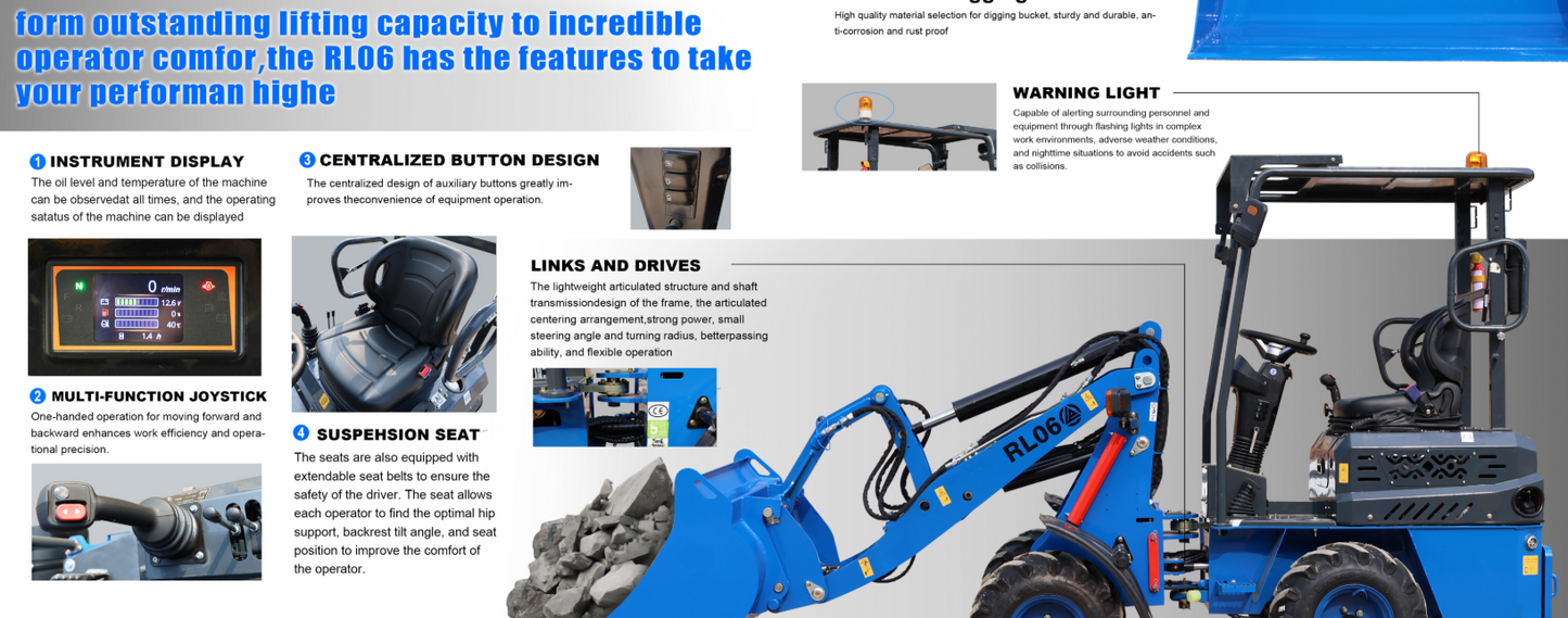 Minilæsser RL06 - Kubota motor